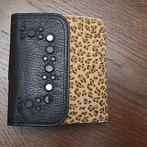 BOTTEGA VENETA bifold wallet in calf hair and leather